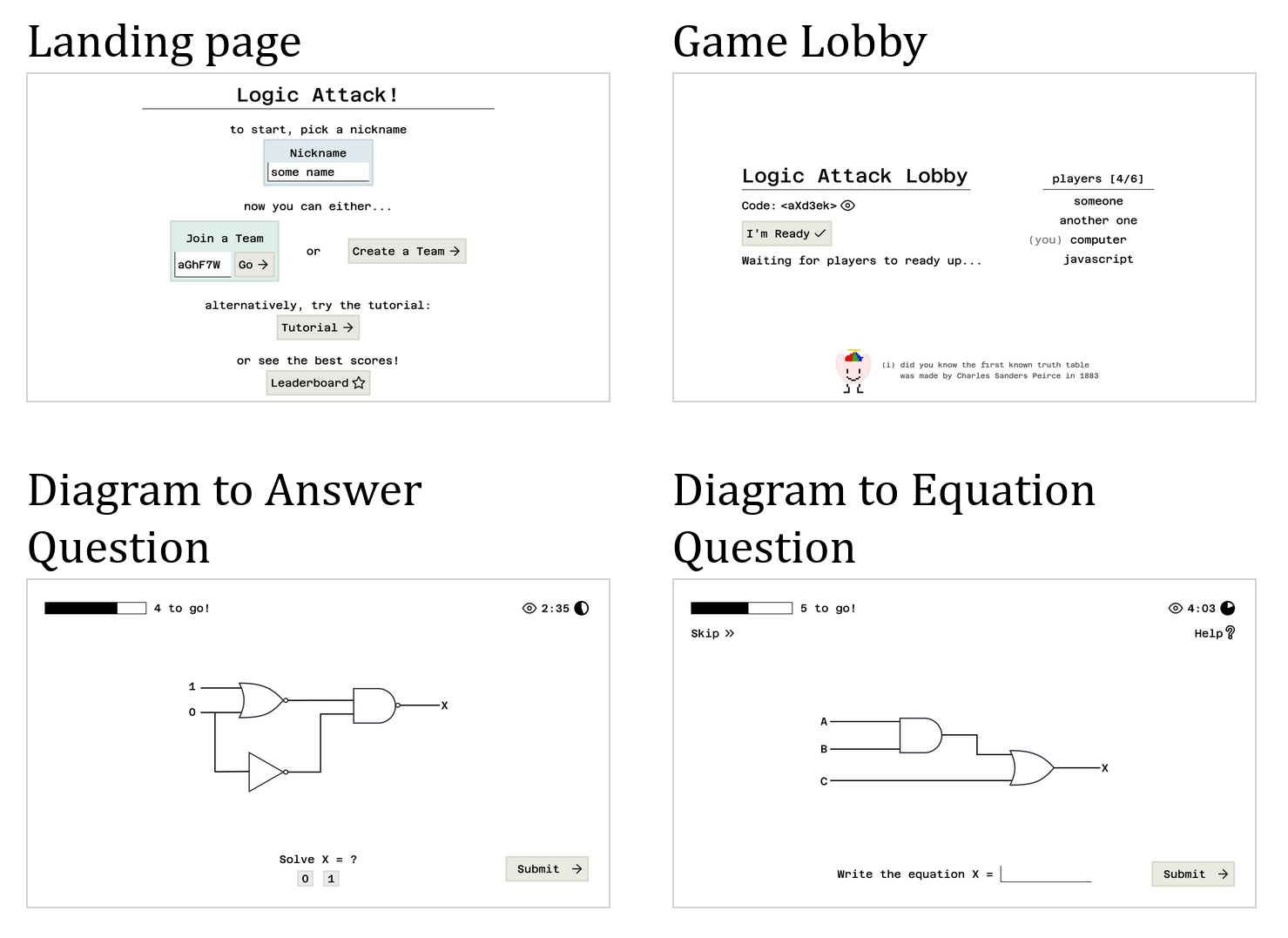 Screenshot of the multiple mock-ups.