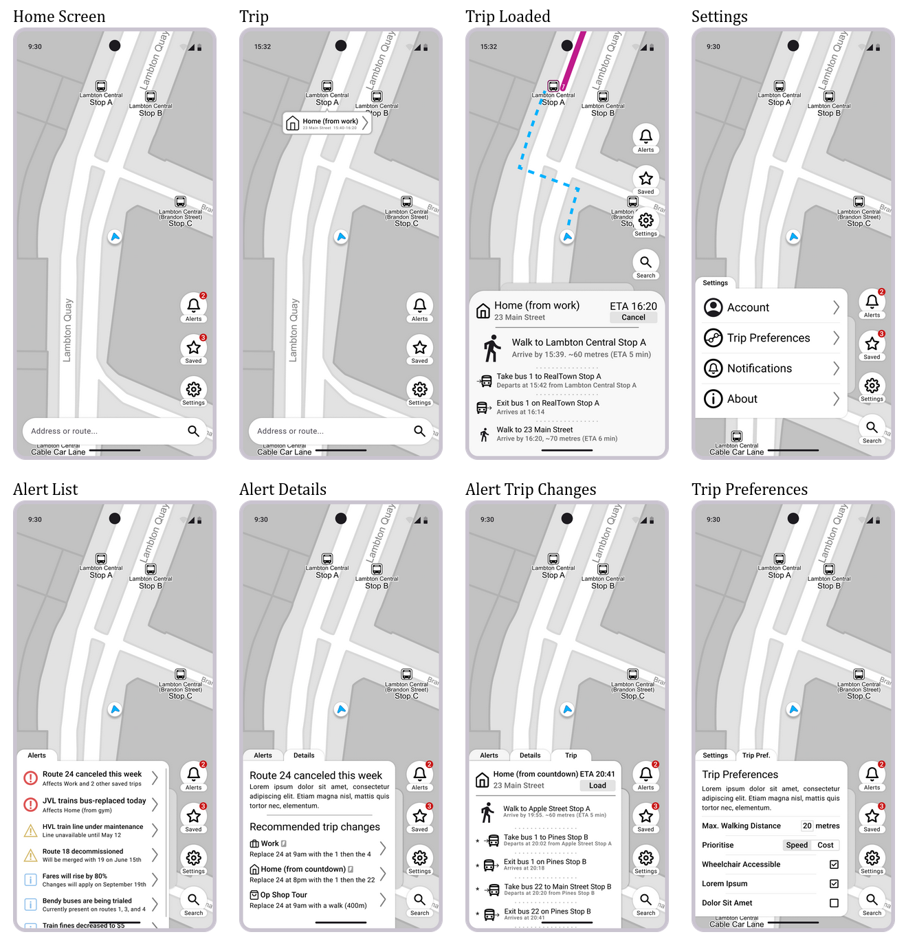 Screenshot of the multiple mock-ups.